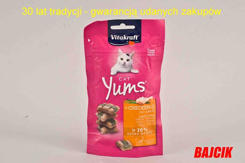 VITAKRAFT CAT YUMS KURCZAK Z KOCIĄ TRAWĄ 30G