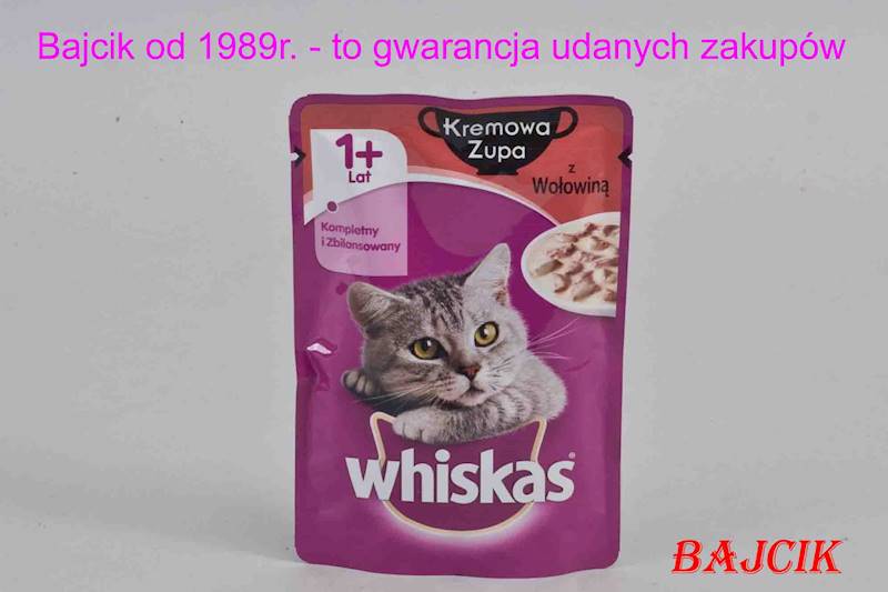 WHISKAS SASZETKA ZUPA KREMOWA Z WOŁOWINĄ  85g