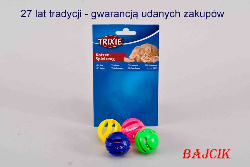 TRIXIE PIŁKI  GRAJĄCE 4cm 4szt TX-4521