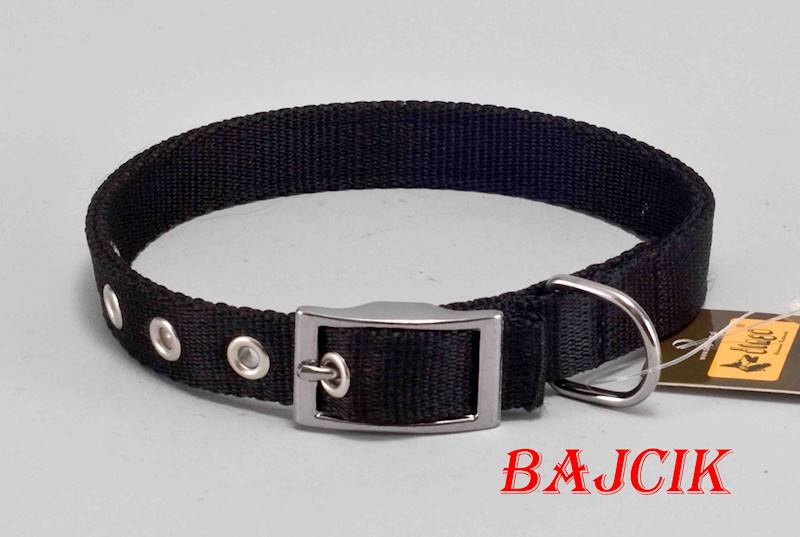 OBROŻA Z METALOWYM ZAPIĘCIEM 45cm/20mm CZARNA