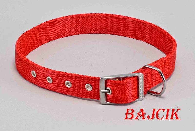 OBROŻA Z METALOWYM ZAPIĘCIEM 75cm/30mm CZERWONA