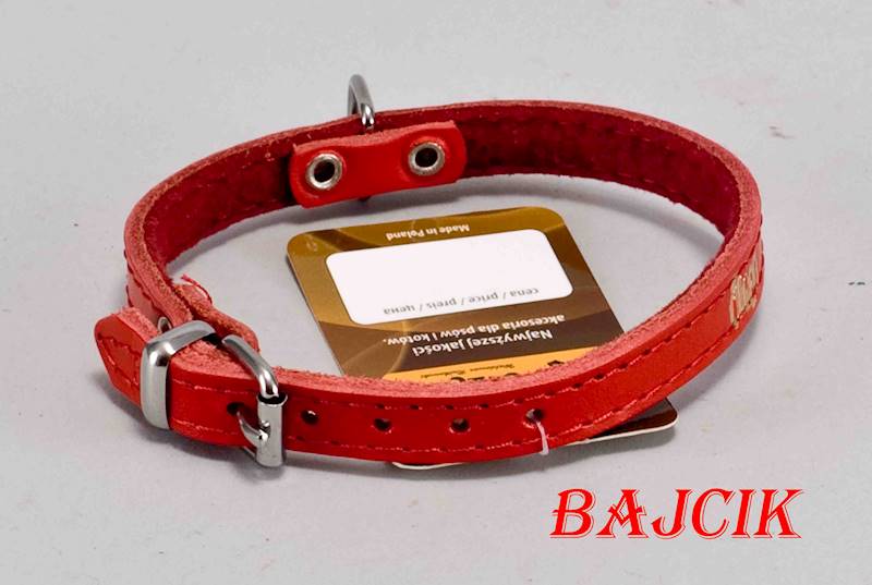 OBROŻA SKÓRA 30cm/10mm CZERWONA DINGO