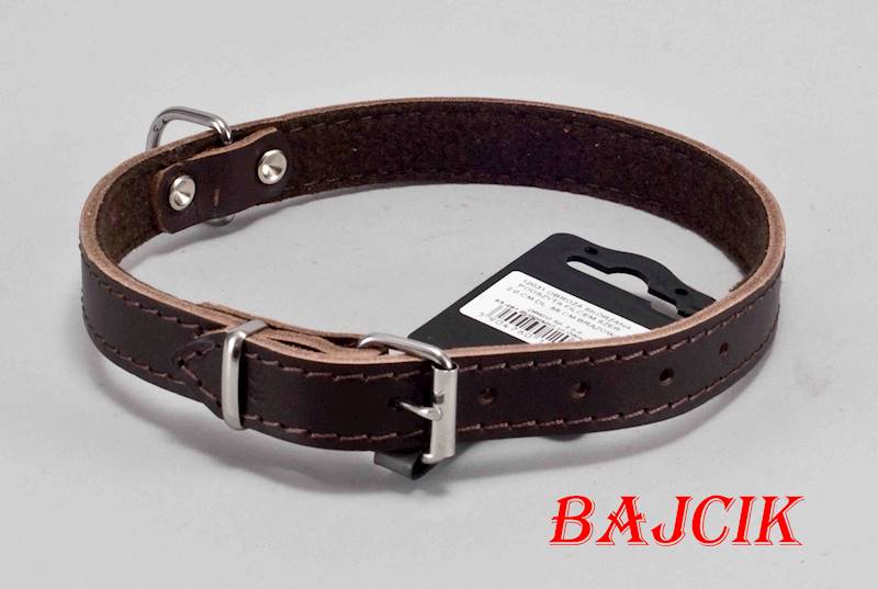 OBROŻA SKÓRA 55cm/22mm CIEMNY BRĄZ DINGO  12031