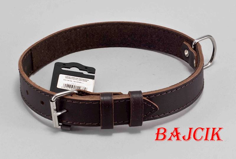 OBROŻA SKÓRA 70cm/30mm CIEMNY BRĄZ DINGO