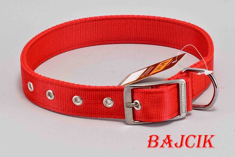 OBROŻA Z METALOWYM ZAPIĘCIEM 65cm/30mm CZER