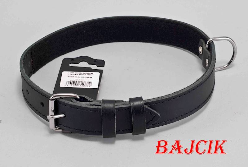 OBROŻA SKÓRA 70cm/30mm CZARNA DINGO12037