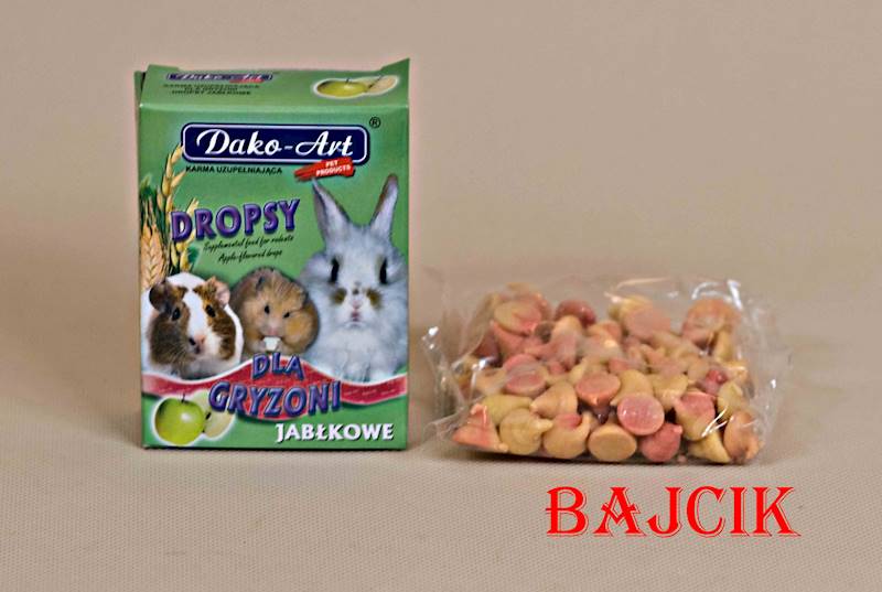 DROPSY JABŁKOWE DLA GRYZONI 75g DAKO-ART.