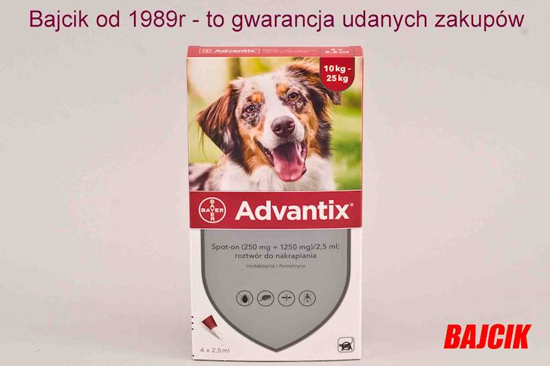 BAYER ADVANTIX PIES KROPLE 2,5ml 10-25kg