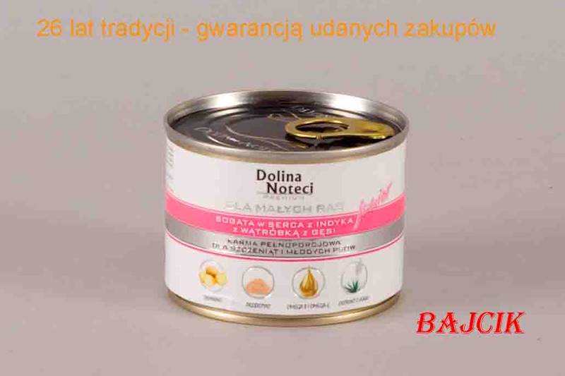 DN PREM.JUNIOR MAŁE RASY BOGATA W SERCA Z IND.185g