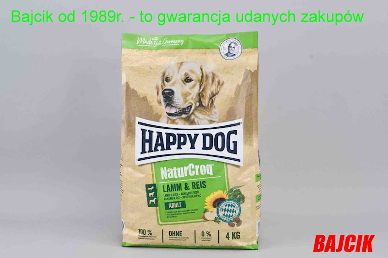 HAPPY DOG NATUR CROQ JAGNIĘ/RYŻ 4kg   HD-7035