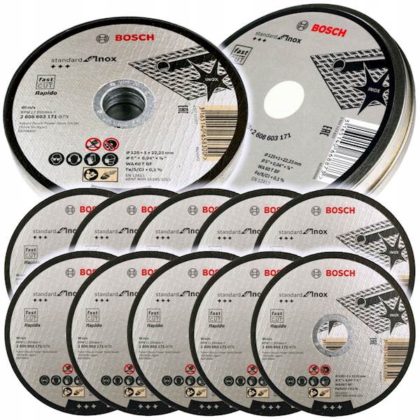 BOSCH tarcze tnące do metalu 2608603255 - zestaw 10 sztuk