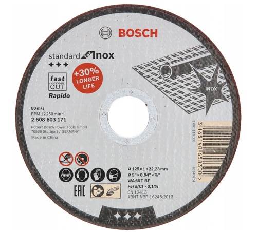 BOSCH tarcza tnąca 125x1 INOX
