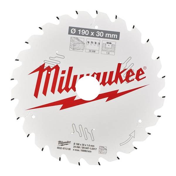 MILWAUKEE tarcza pilarska do drewna Ø 190 x 30 mm 24 zęby