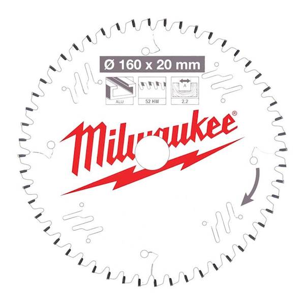 MILWAUKEE tarcza pilarska do alum. 160x20x52Z 4932471292