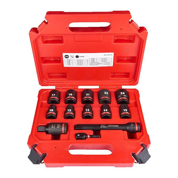 MILWAUKEE zestaw nasadek udarowych krótkich 1/2" 13szt.
