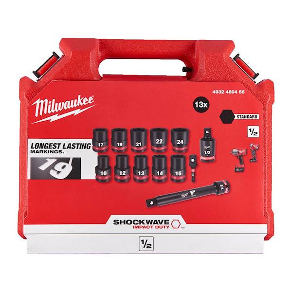 MILWAUKEE zestaw nasadek udarowych krótkich 1/2" 13szt.