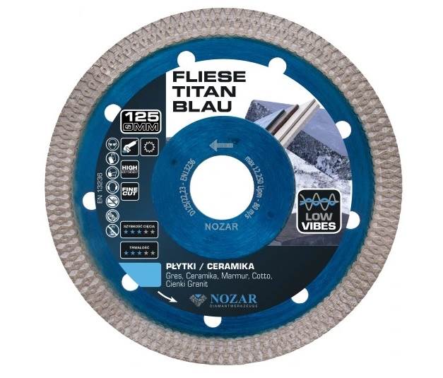 NOZAR tarcza diamentowa  125 mm Fliese Titan Blau 1,2x10 mm