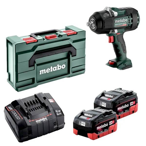 METABO klucz udarowy SSW 18 LTX 1450 BL  2 x akumulator LiHD 18V  5,5 Ah