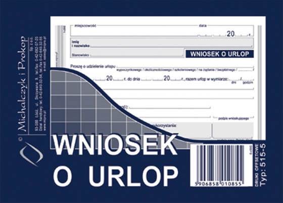 DRUK WNIOSEK O URLOP A6 515-5 M&P