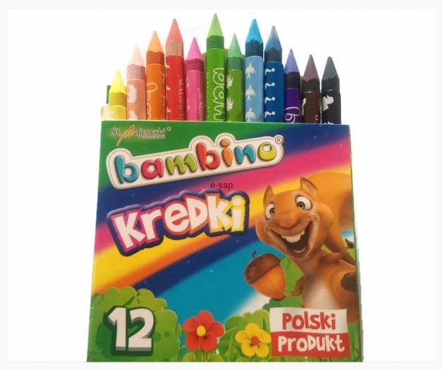 KREDKI BAMBINO ŚWIECOWE 12 KOLORÓW