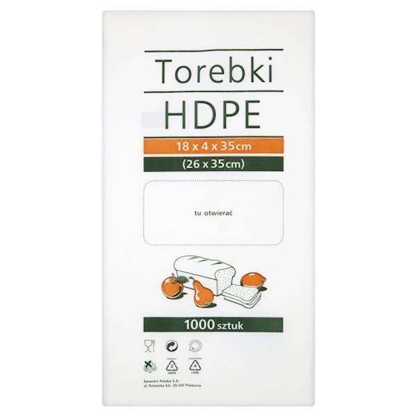 WORECZKI HDPE 18X4x35 cm, 1000 szt