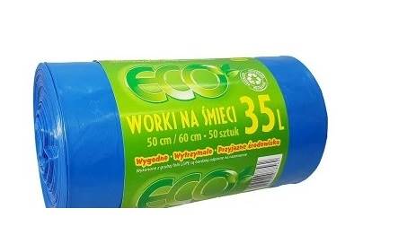 WORKI NA ŚMIECI ECO 35L 50SZT LD NIEBIESKIE