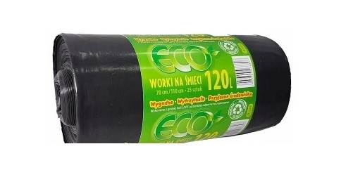 WORKI NA ŚMIECI ECO 120L 25SZT LD CZARNE