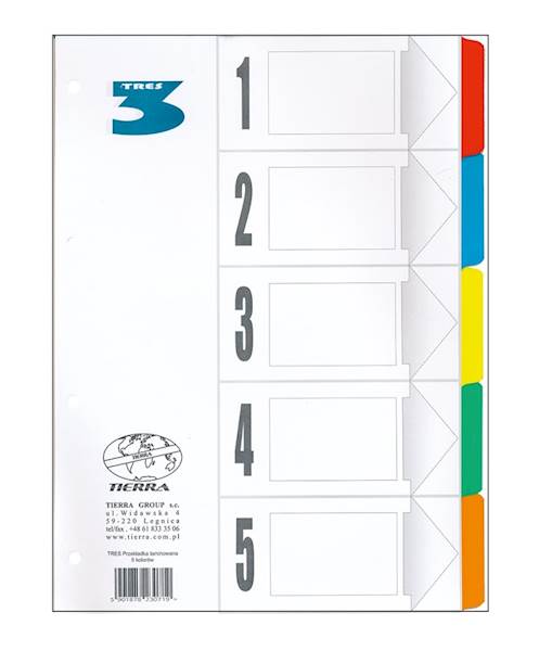 PRZEKŁADKA TRES A4 LAMINOWANA 5 KOLORÓW