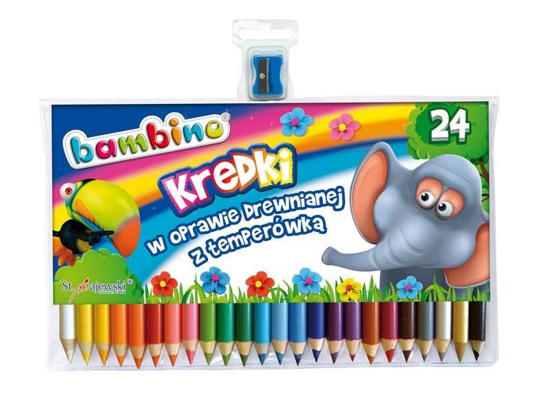 KREDKI BAMBINO OŁÓWKOWE JUMBO 24 KOLORÓW