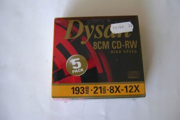 PŁYTA CD-RW DYSAN 8CM 193MB 5PACK 819462-05EN