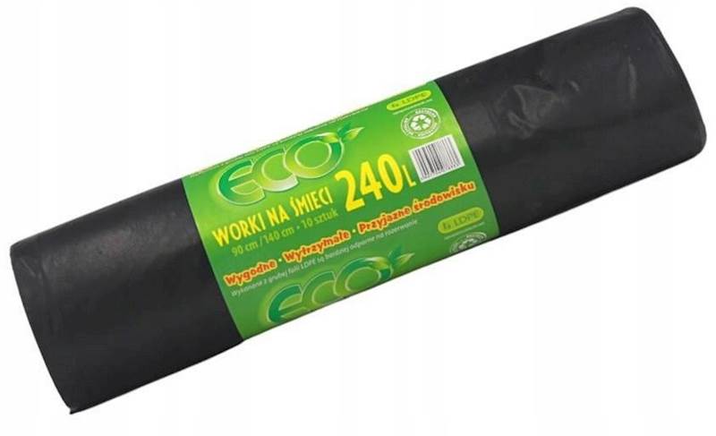 WORKI NA ŚMIECI ECO 240L 10SZT LD CZARNE