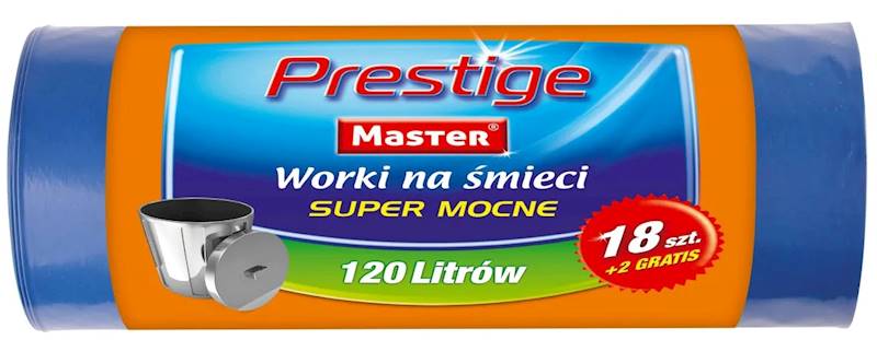 WORKI NA ŚMIECI PRESTIGE 120L 10SZT Z TAŚMĄ