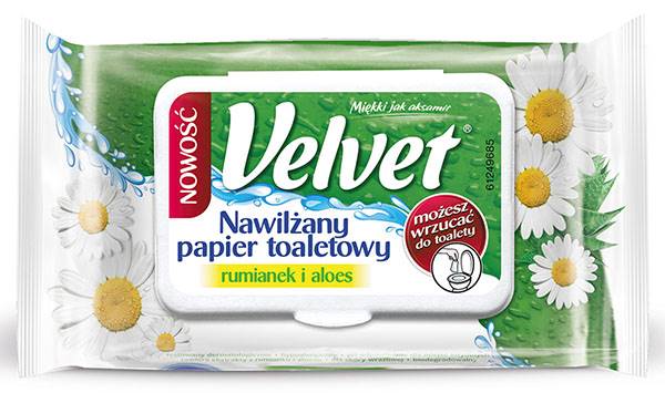 PAPIER TOALETOWY VELVET NAWILŻANY RUMIANEK 48 SZT.