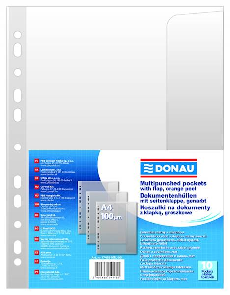 KOSZULKA A4 Z KLAPKĄ DONAU OP 10 SZT 100MIC