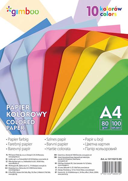 PAPIER KSERO KOLOR A4 MIX INTENSYWNY 100ARK 80G