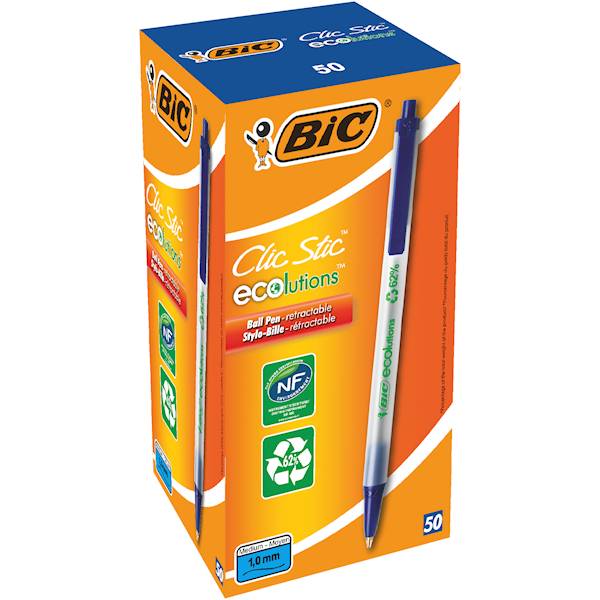 DŁUGOPIS BIC ECOLUTIONS CLIC STIC NIEBIESKI