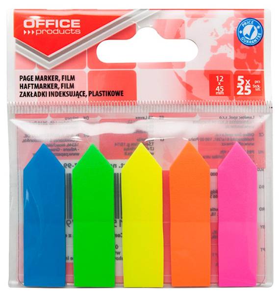 ZAKŁADKA OFFICE 45X12MM 5 KOL. STRZAŁKA 14223737