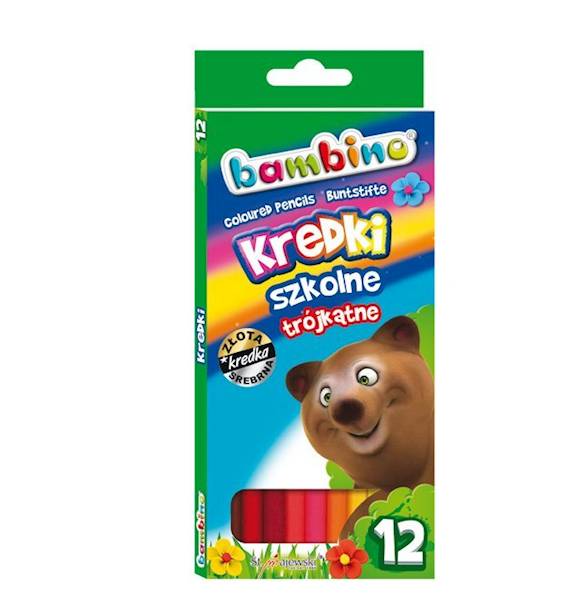 KREDKI BAMBINO OŁÓWKOWE TRÓJKĄTNE 24 KOLORY