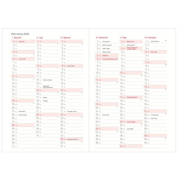 KALENDARZ CRUX KSIĄŻKOWY B5 DZIENNY VIVO SZARY