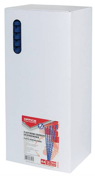 Grzbiety do bindowania A4 14mm niebieskie 100 szt