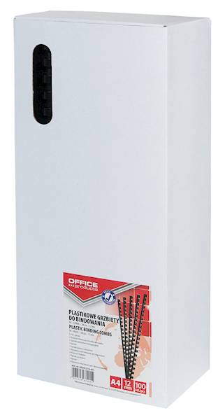 Grzbiety do bindowania A4 12mm czarne 100 szt.