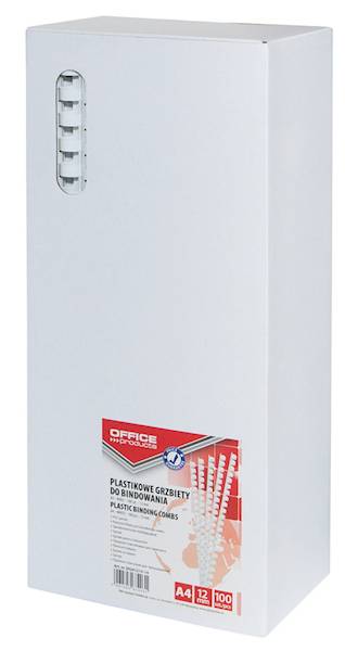 Grzbiety do bindowania A4 12mm białe 100 szt.