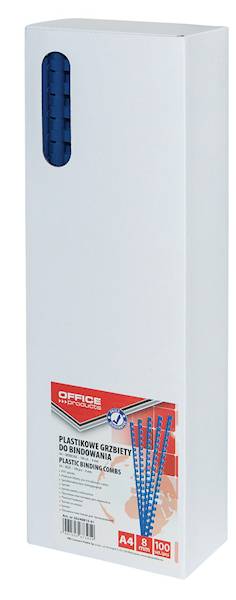 Grzbiety do bindowania A4  8mm niebieskie 100 szt.