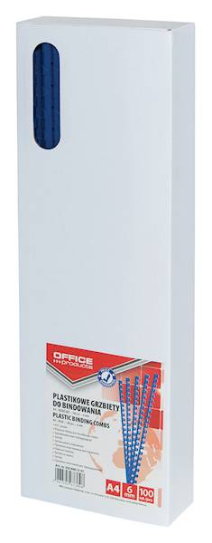 Grzbiety do bindowania A4  6mm niebieskie 100 szt