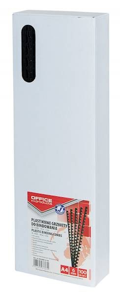 Grzbiety do bindowania A4  6mm czarrne 100 szt.