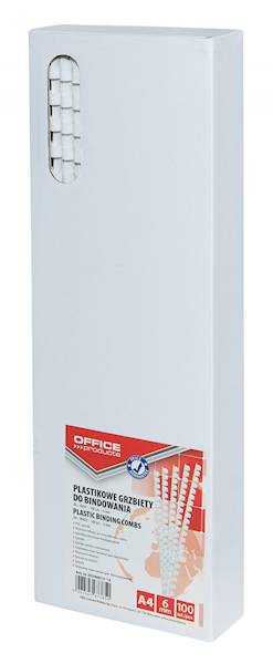 Grzbiety do bindowania A4  6mm białe 100 szt