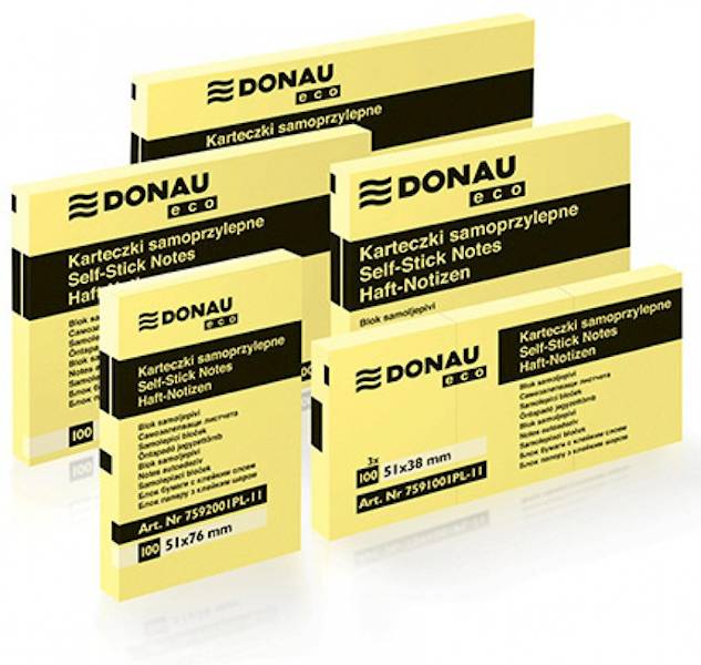 Bloczek samoprzylepny DONAU Eco, 127x76mm, 1x100 k