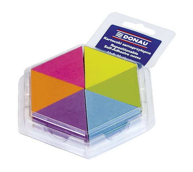 Bloczek samoprzylepny DONAU, notes-trójkąt, 43x50m
