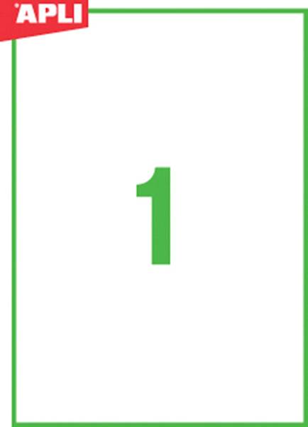 Etykiety ekologiczne APLI, 210x297mm, prostokątne,