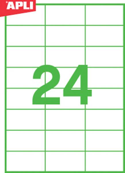 Etykiety ekologiczne APLI, 70x37mm, prostokątne, b